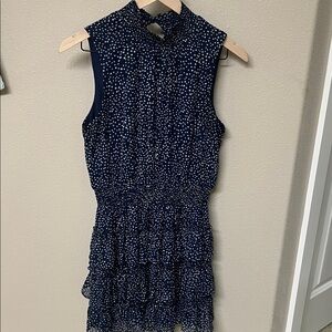 Express Blue and White polka dot Dress
